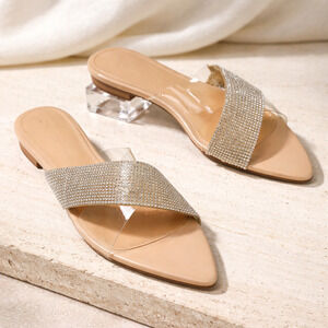 NIB WILD DIVA CORMIA-08 CROSS STRAP POINTED TOE DRESS SLIDE SIZE 9